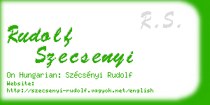 rudolf szecsenyi business card